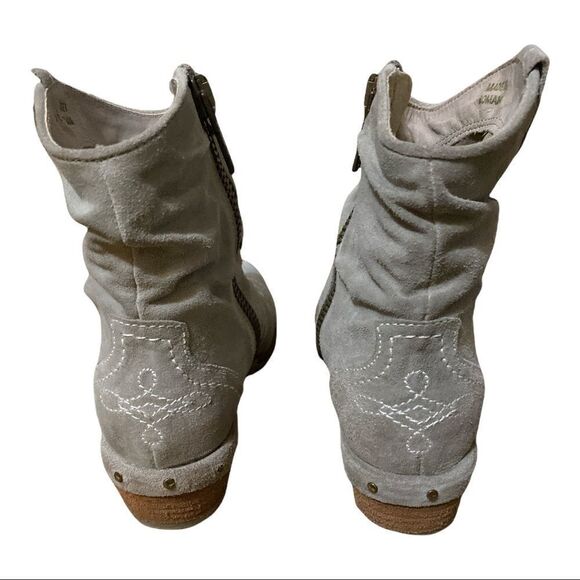 Sundance | Minty Sage Suede Handmade Etta Booties Ankle Boots Booties | 6 - Picture 4 of 6